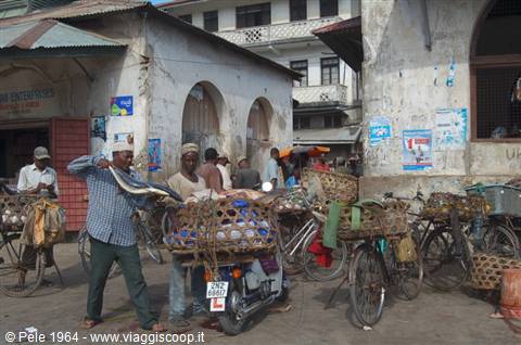 at the fish market of Stone Town